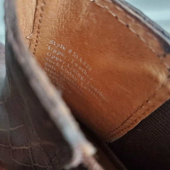 New Madewell The Ivy Chelsea Dark Coffee Croco Embossed Leather Boots Size 5 - Picture 7 of 12